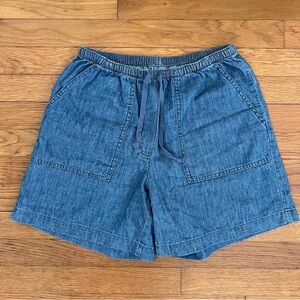 LL Bean Shorts Women Sunwashed Denim XS Classic Fit Cotton Loose High Waist Blue